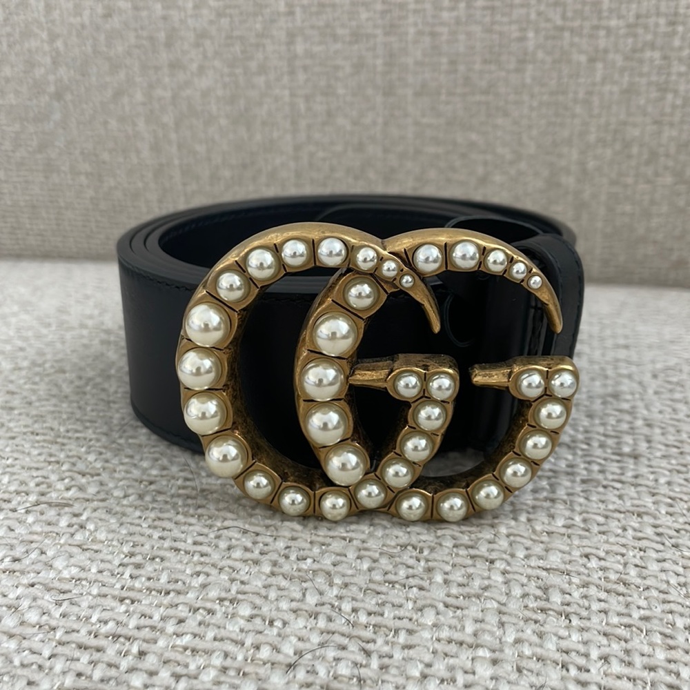 100% Authentic Wide Gucci Belt with Pearl